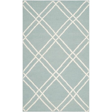 Safavieh Dhurries Hand Woven Flat Weave Small Rectangle Rugs Light Blue & Ivory - 3 x 5 ft. DHU638C-3